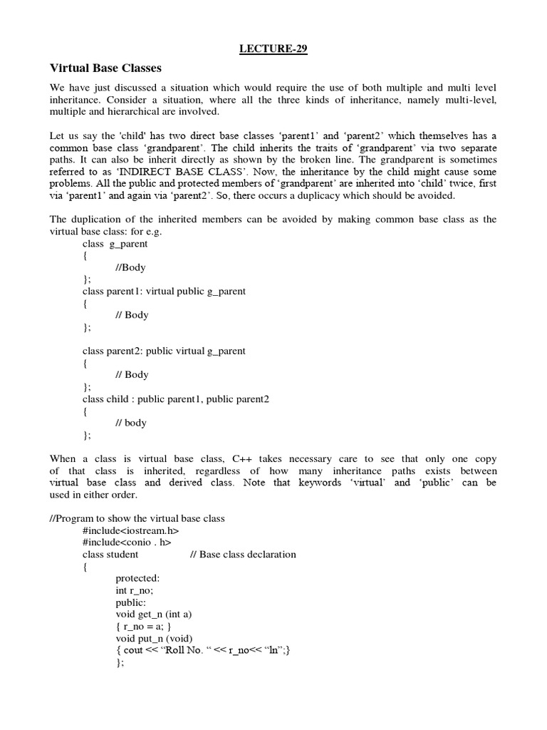C++ Notes-UNIT 5 | PDF