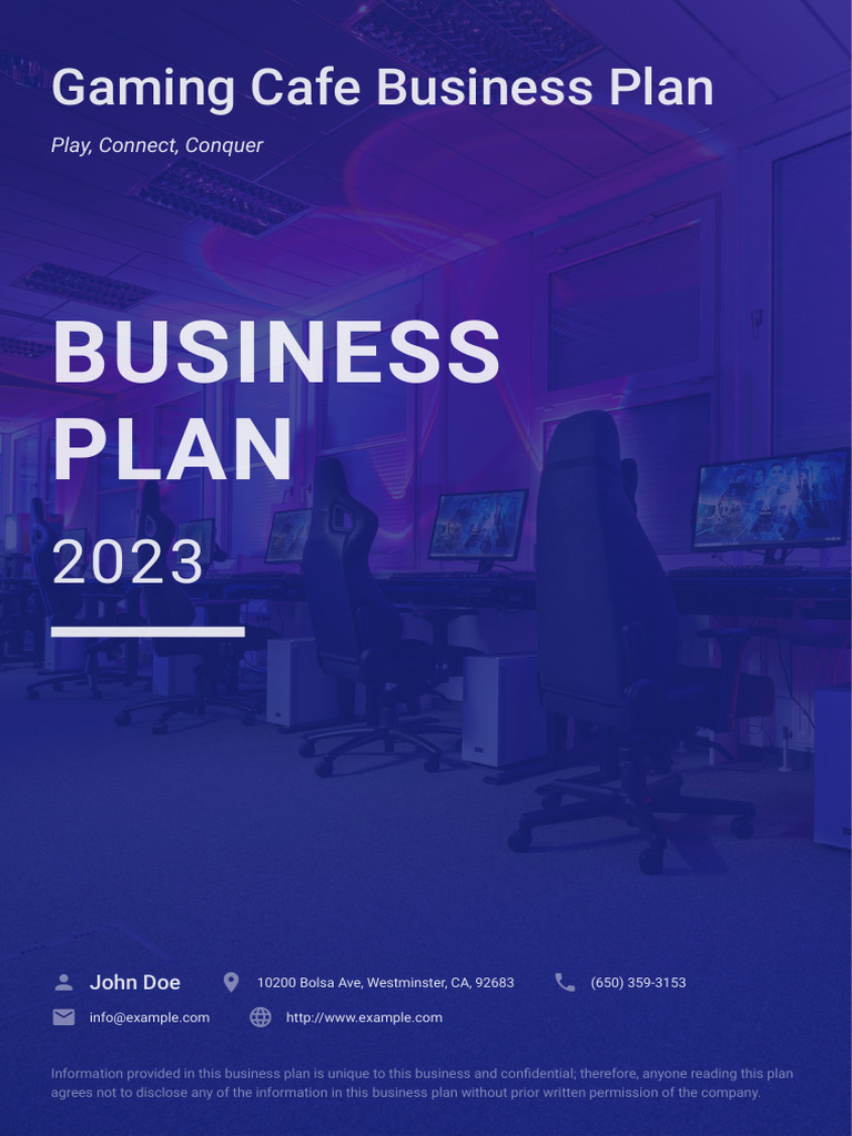 gaming cafe business plan pdf
