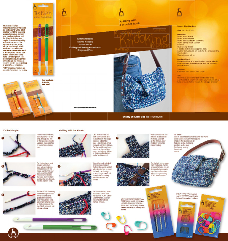 Blog Anleitung Umhaengetasche Knooking Engl | PDF | Knitting | Crochet