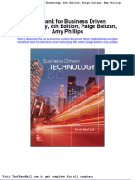 Test Bank For Business Driven Technology 8th Edition Paige Baltzan Amy Phillips