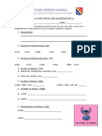 Tarea Con Nota de Matemática Numeración