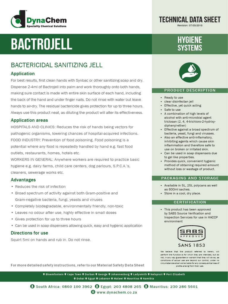 Bactrojell TDS | PDF