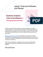Business Analysis Tools and Software - A Comparative Review