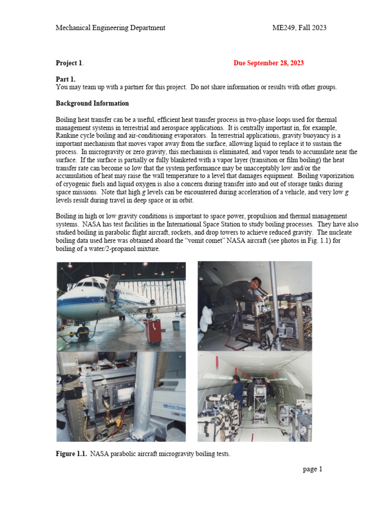 Project1ME249F23 Instructions | PDF | Science & Mathematics