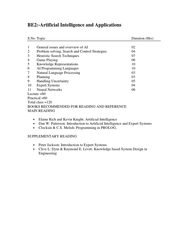 AI Overview and Applications Course | PDF