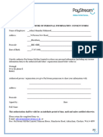 Disclosure of Personal Information - Consent Form