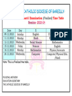 Final Common Pre Board Time Table 2023-24