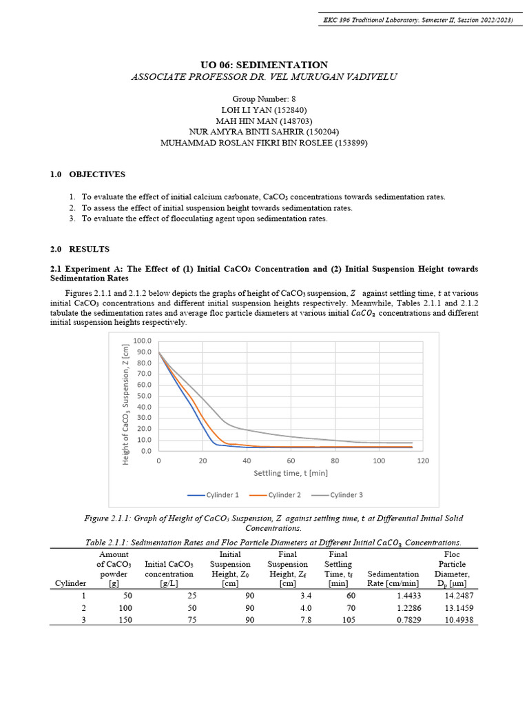 Sedimentation Lab Report PDF