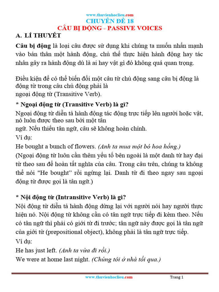 Chuyen de 18 | PDF