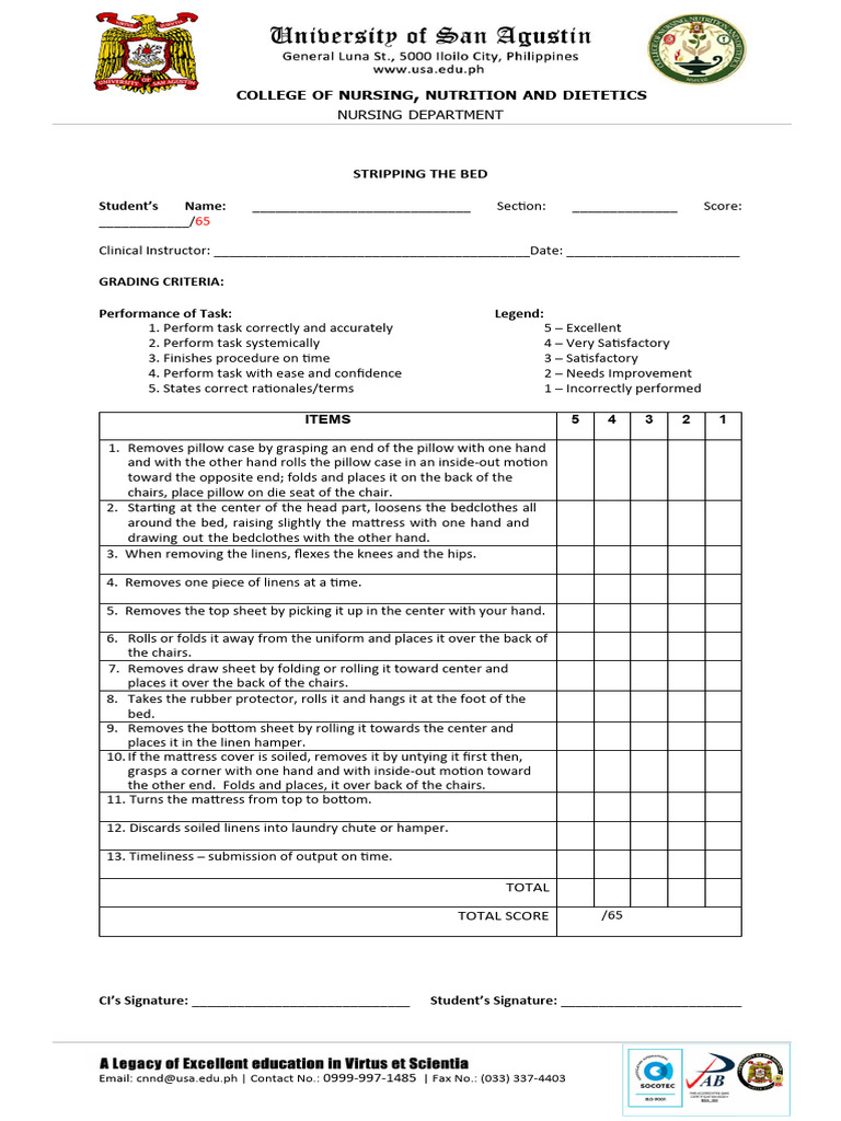 2023 Stripping The Bed Checklist PDF Bed Bedding