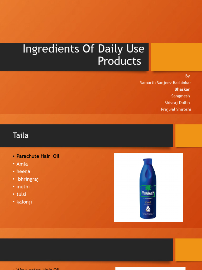 Key Ingredients in Daily Use Products | PDF