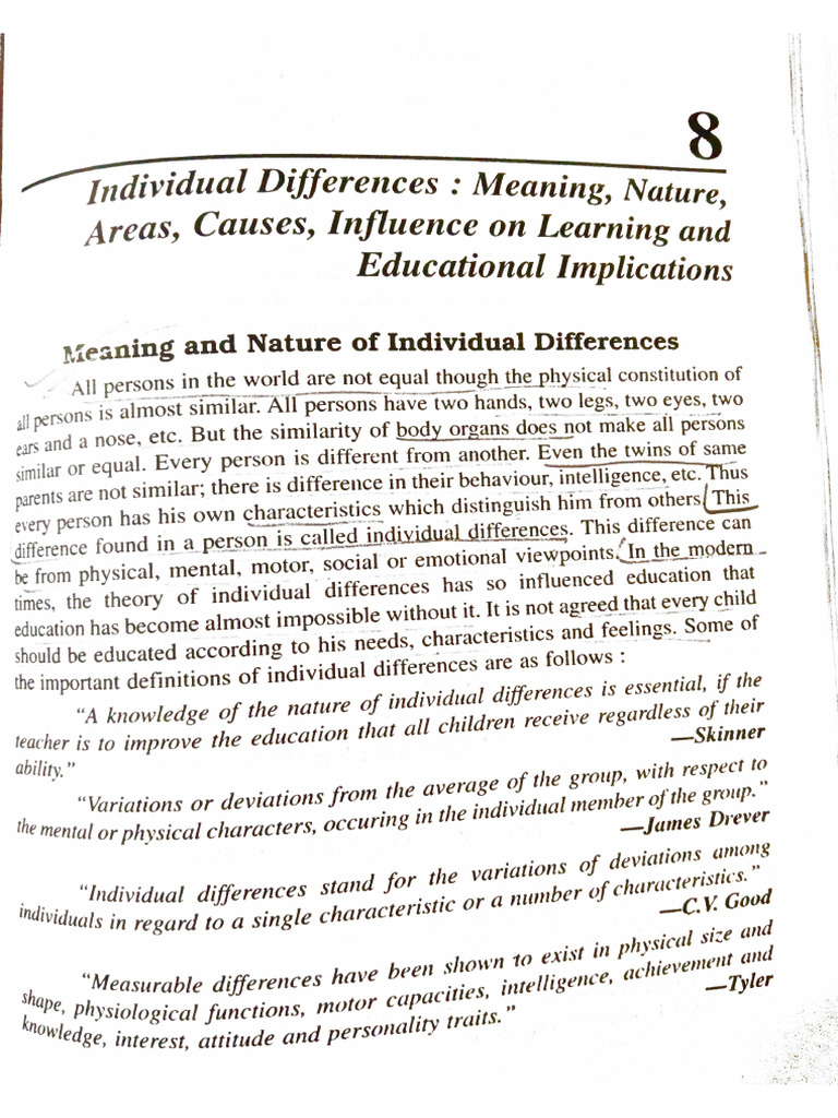 Individual Differences (Unit - 3) | PDF