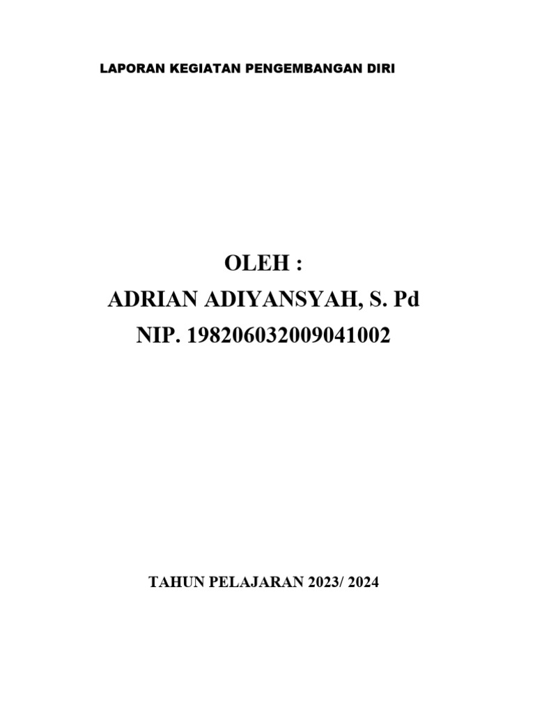 Laporan Pengembangan Diri Guru 2023 | PDF | Karier & Perkembangan