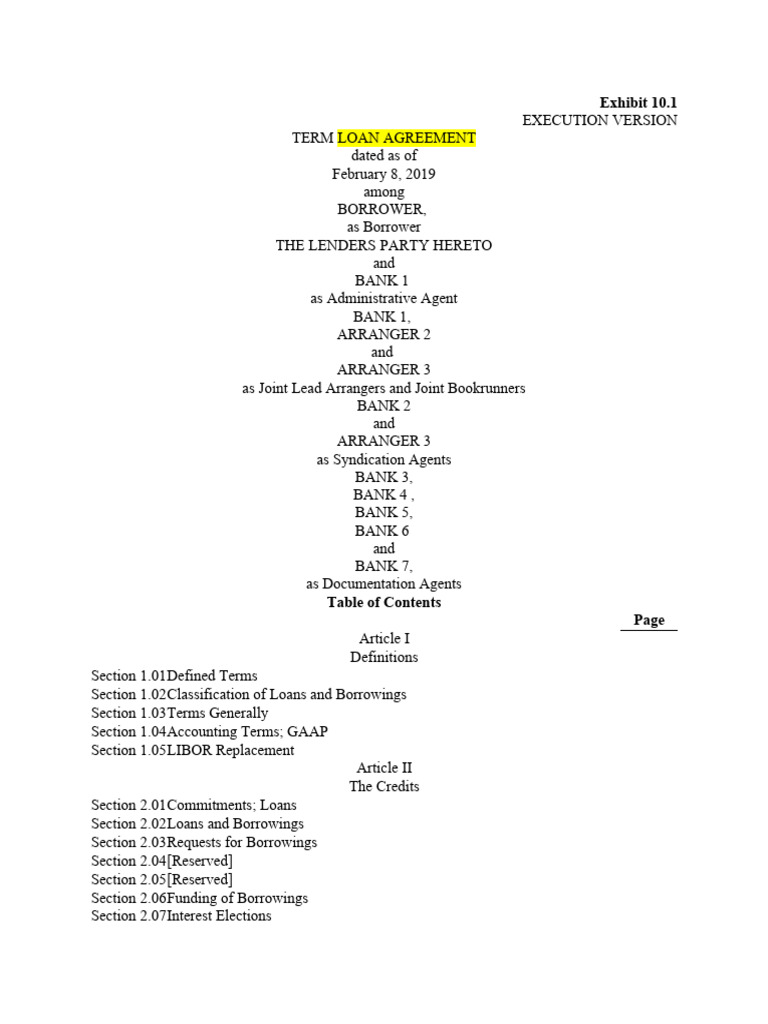 WHAT IS TERM LOAN EXAMPLE intelligence overview