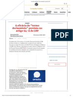 A Eficácia Do "Termo Declaratório" Previsto No Artigo 94-A Da LRP