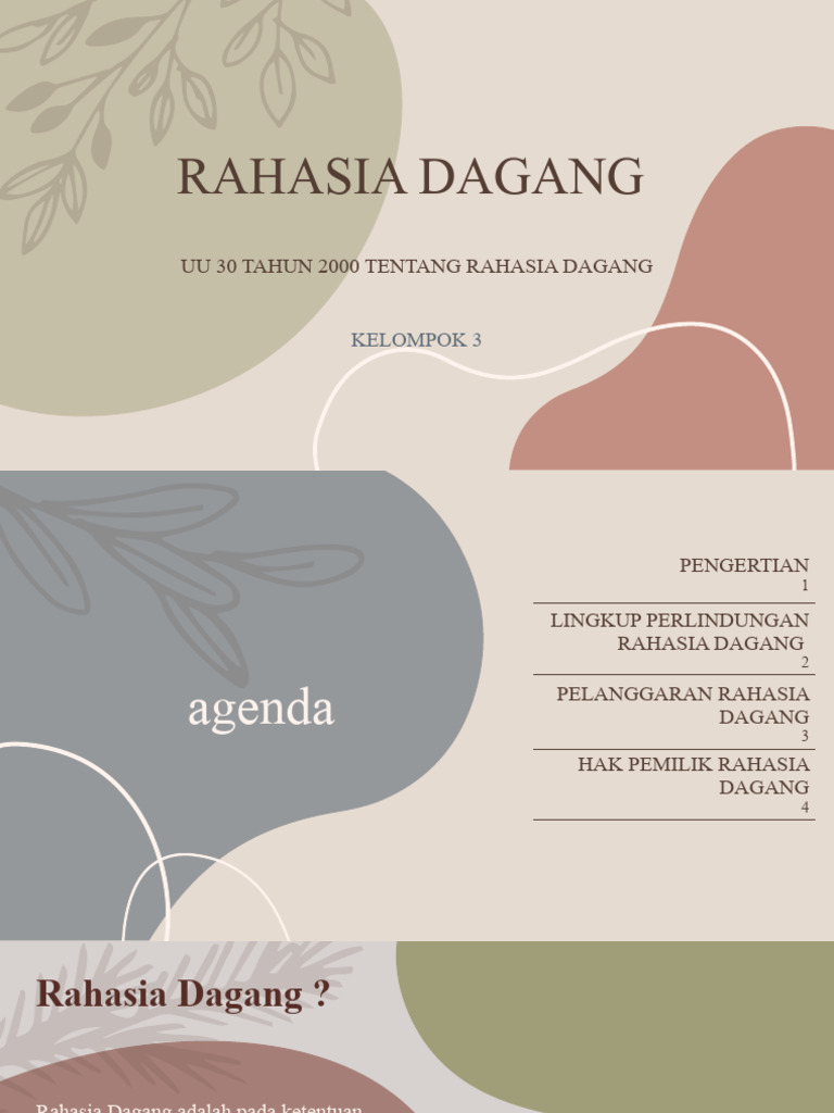 Rahasia Dagang UU 30/2000: Perlindungan dan Pelanggaran | PDF