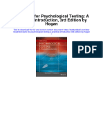 Test Bank For Psychological Testing A Practical Introduction 3rd Edition by Hogan