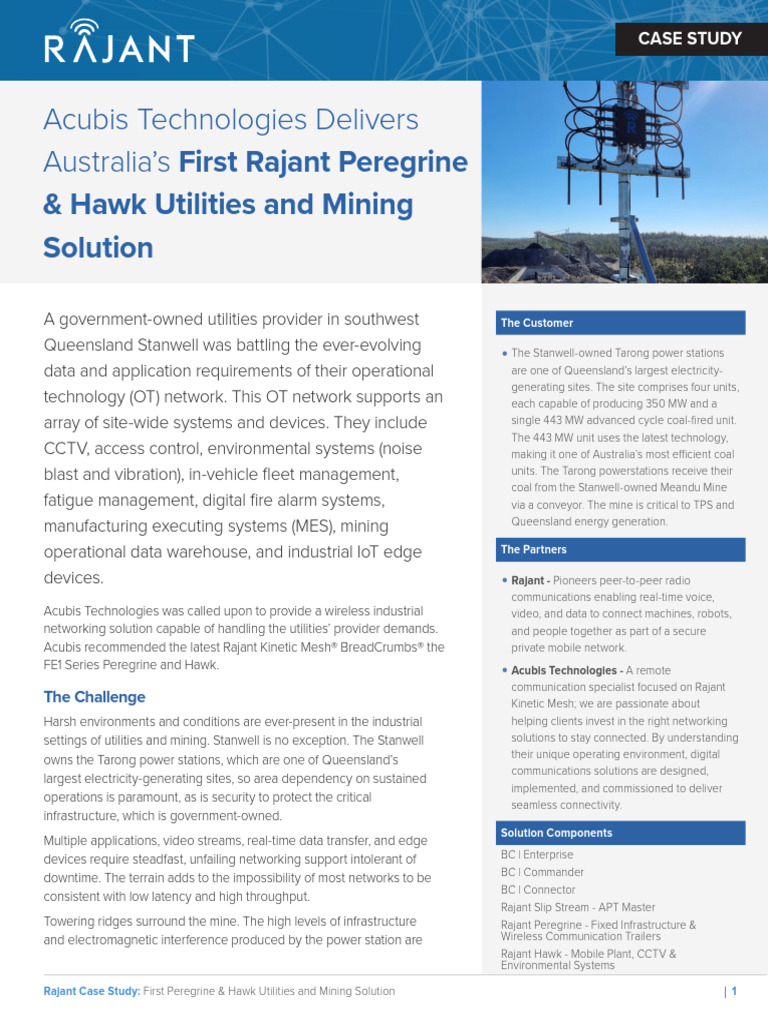 Rajant CaseStudy Australiaacubis | PDF | Computer Network | Wireless