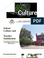 School Culture and Teacher Satisfaction