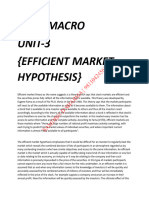 Efficient Market Hypothesis Notes