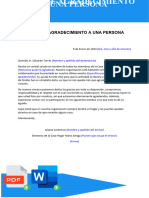 Carta de Agradecimiento A Una Persona