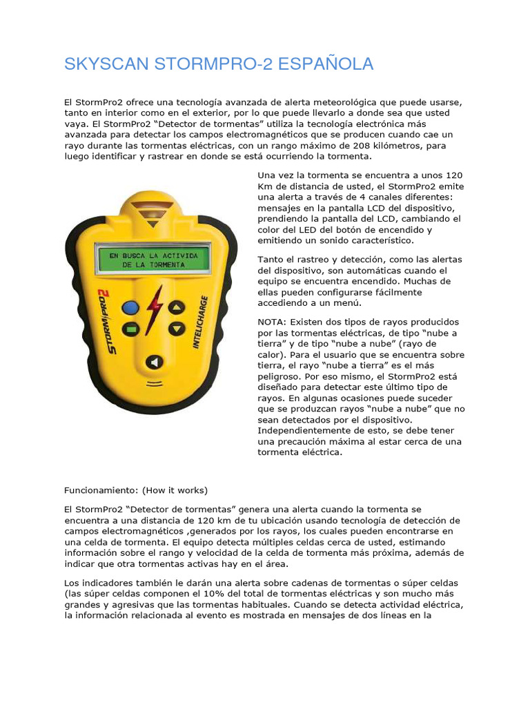 Detector de Tormentas StormPro2 | PDF | Relámpago | Tormentas