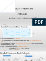 Theory of Computation CSE 4040: Nondeterministic Finite Automata (NFA)