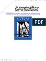 Test Bank For Introduction To Finance Markets Investments and Financial Management 14th Edition Melicher