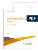 Surge Nozzle NDE Specimen Mechanical Stress Improvement Analysis