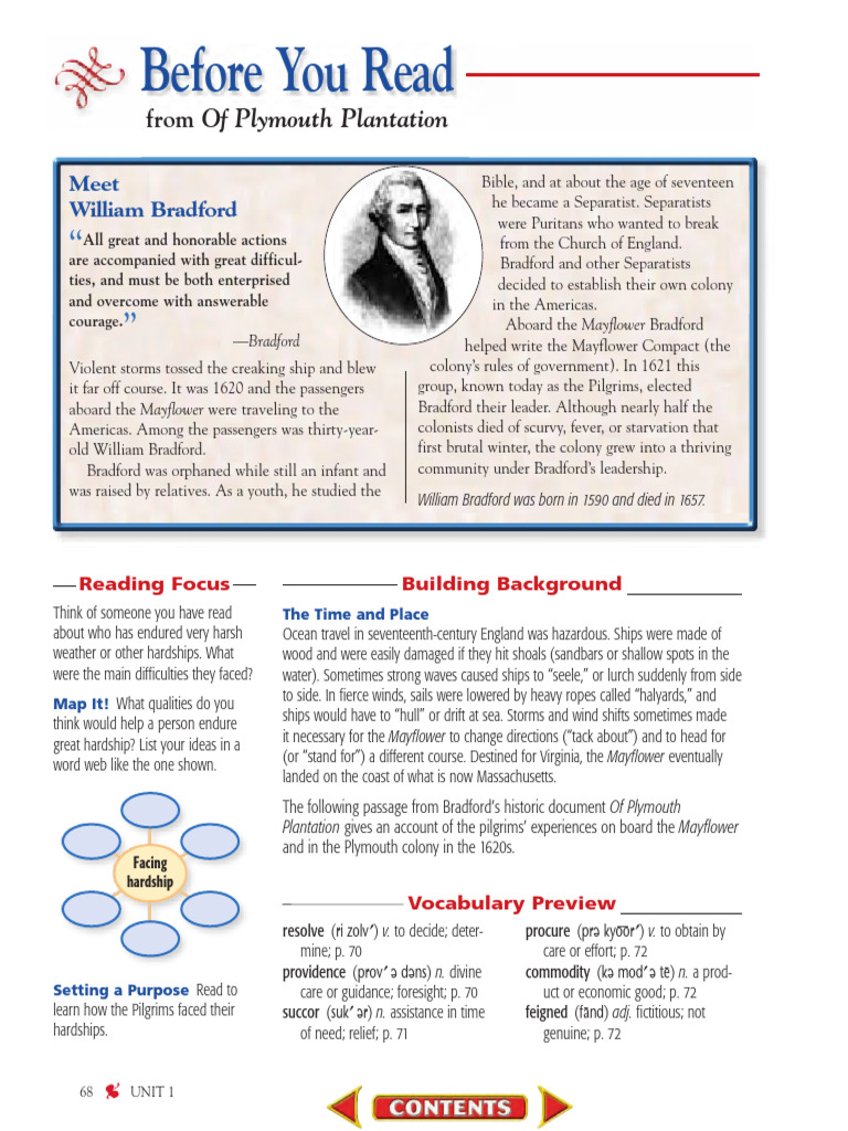 From The Plymouth Plantation Bradford PDF Plymouth Colony English