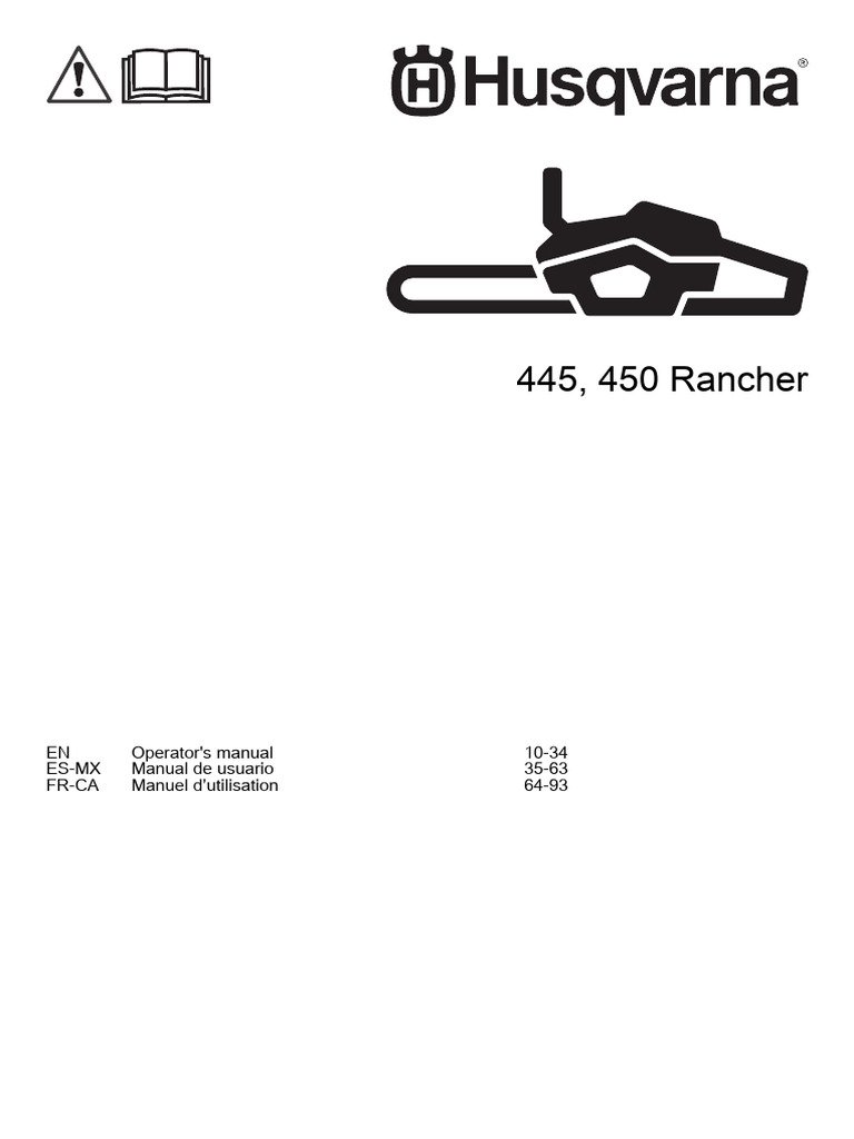 Husqvarna 445/450 Rancher Manual | PDF | Gasoline | Manufactured Goods