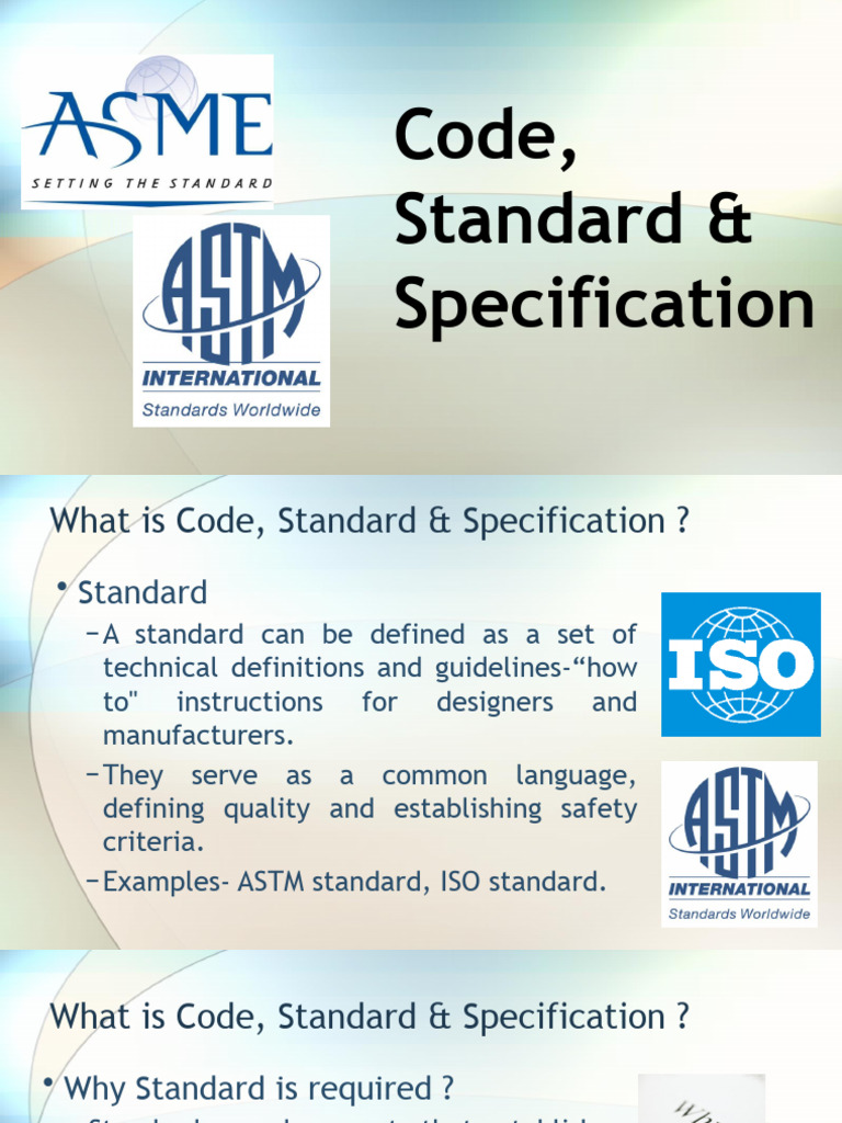 Understanding Codes, Standards, and Specifications | PDF | Pipe (Fluid ...