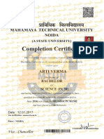 Completion Certificate: Mahamaya Technical University