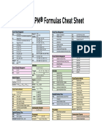 PMP Formulas Cheat Sheet Statement