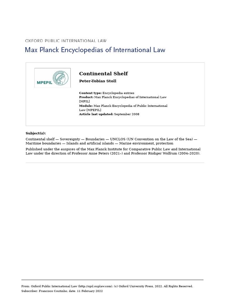 Continental Shelf PDF Territorial Waters United Nations