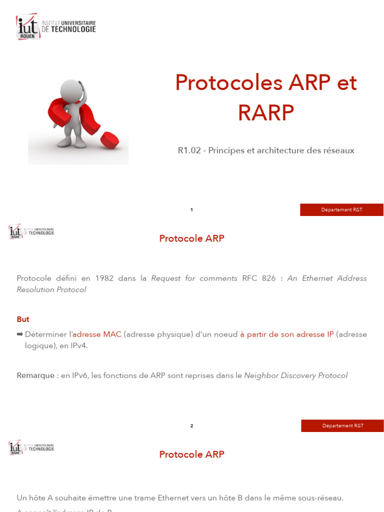 Protocoles ARP et RARP expliqués | PDF | Protocoles Internet ...