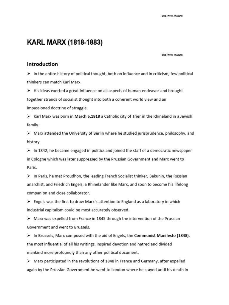 P1 w karl marx pdf karl marx marx s theory of alienation