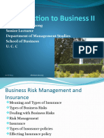 Lecture 4 Business Risks Management and Insurance