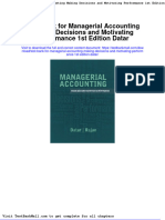 Test Bank For Managerial Accounting Making Decisions and Motivating Performance 1st Edition Datar