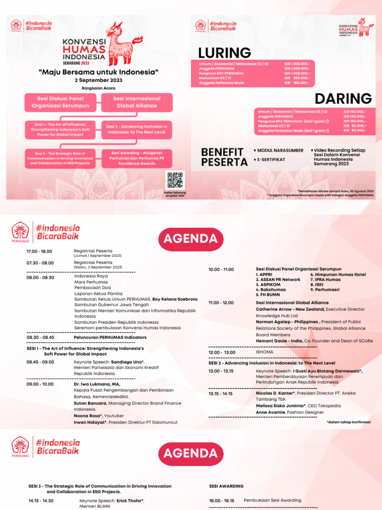 Konvensi Humas Indonesia 2023 Agenda | PDF