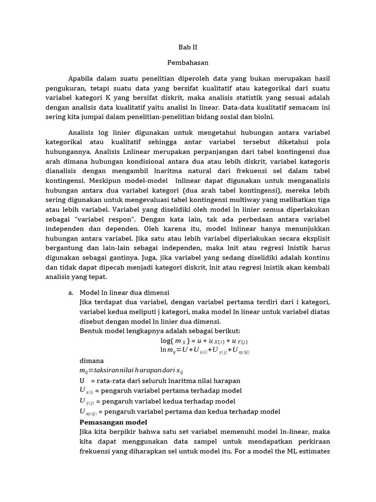 Model Log Linear | PDF