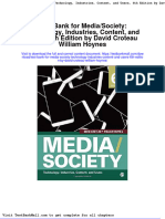 Test Bank For Media Society Technology Industries Content and Users 6th Edition by David Croteau William Hoynes