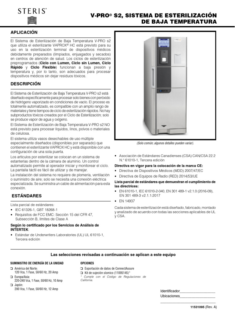 VPRO S2 LOW TEMPERATURE STERILIZATION SYSTEMpdf | PDF | Esterilización ...