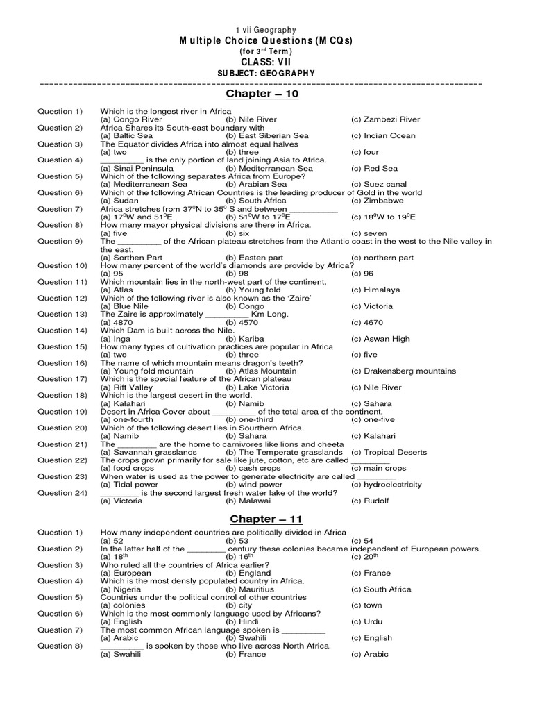 Class 7 - Geography | PDF | Antarctica | Africa