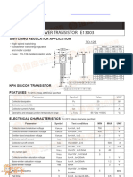 Power Transistor E13003: Switching Regulator Application