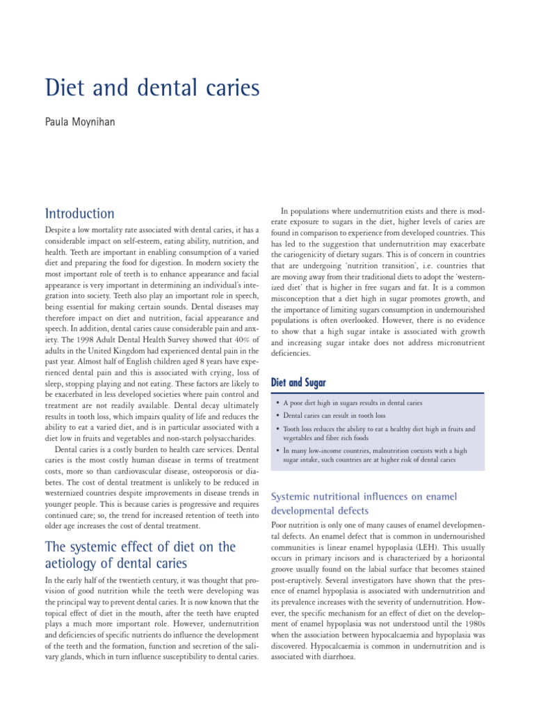 Diet and Dental Caries | PDF | Malnutrition | Tooth Enamel