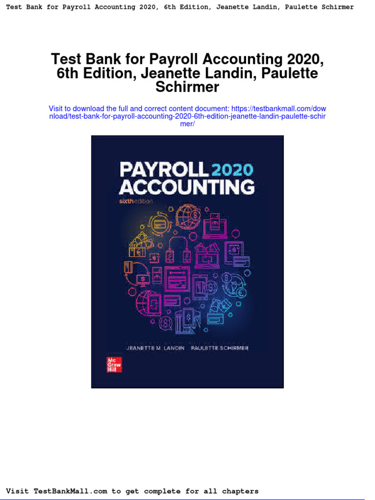 Test Bank For Payroll Accounting 2020 6th Edition Landin Paulette Schirmer PDF