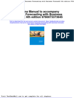 Solutions Manual To Accompany Business Forecasting With Business Forecastx 6th Edition 9780073373645