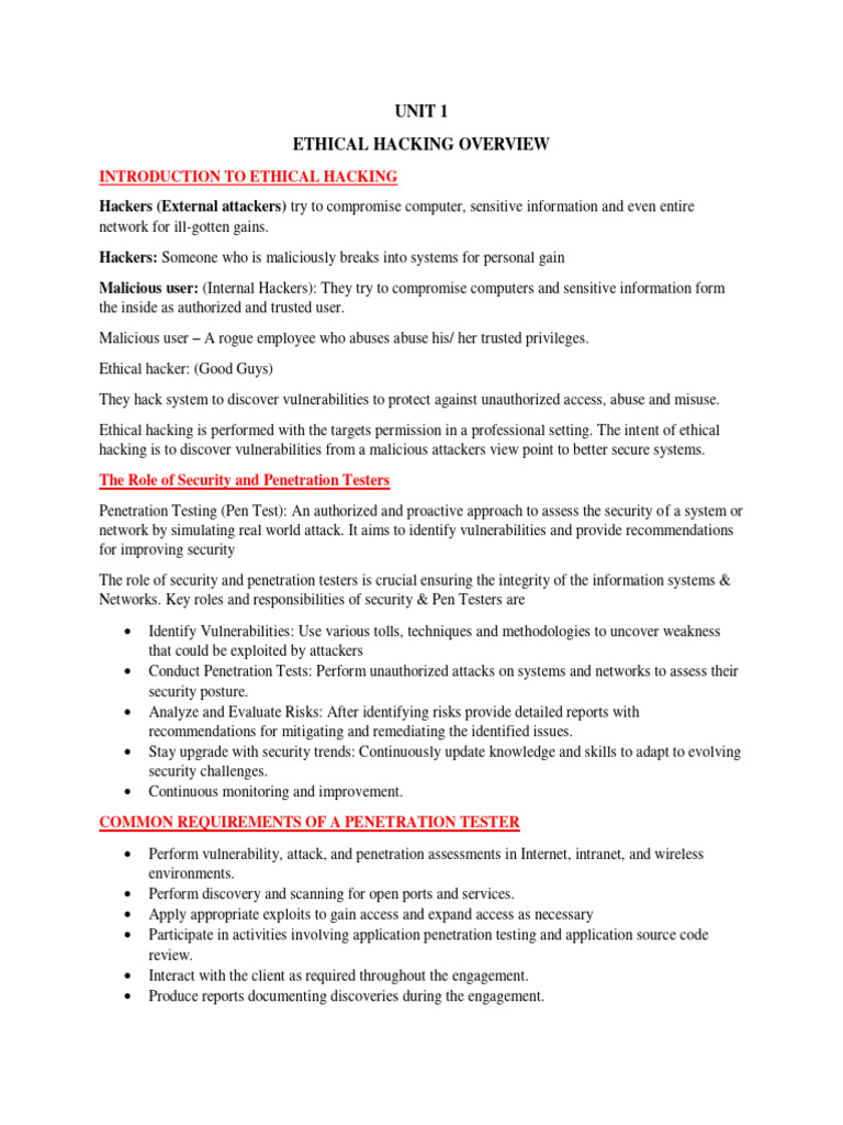 Eh - Unit 1 Notes | PDF