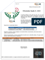 Comunicado Olimpíadas Opção A - 2023.